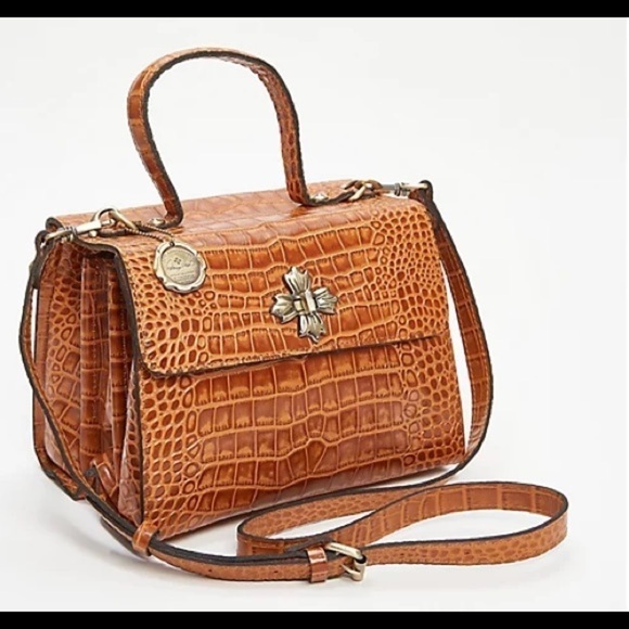 Patricia Nash Croco-Embossed Ellora Multi Compartment Crossbody/ Cognac - Picture 2 of 10